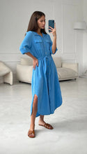 Load image into Gallery viewer, Cassis Shirt Dress - Cornflower Blue
