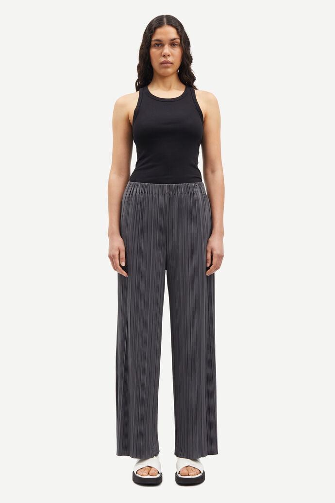 Uma Trousers - Grey Pinstripe