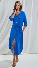 Load image into Gallery viewer, Cassis Shirt Dress - Klein Blue
