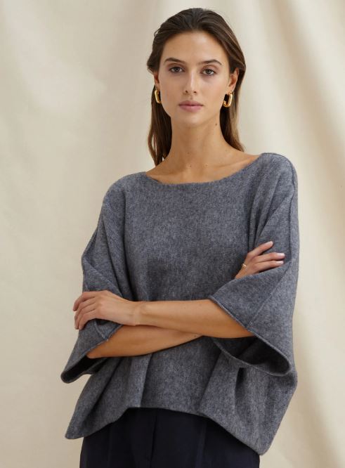 Ana Knitted Top - Grey Melange