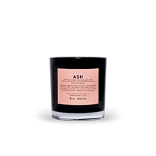 Load image into Gallery viewer, candle jar, ash candle jar, black candle jar with pink label
